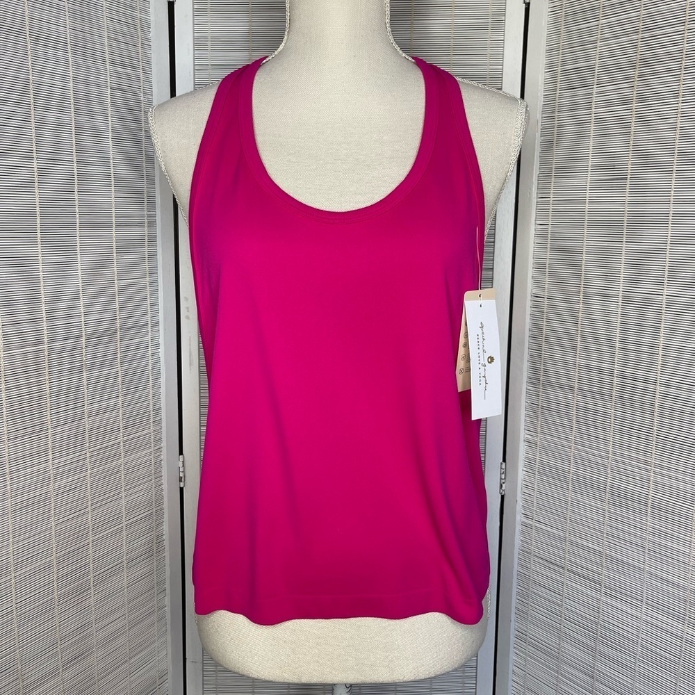 Spiritual Gangster Tank Alex Racer Pink Nylon Scoop Neck Sportswear NWT Size S